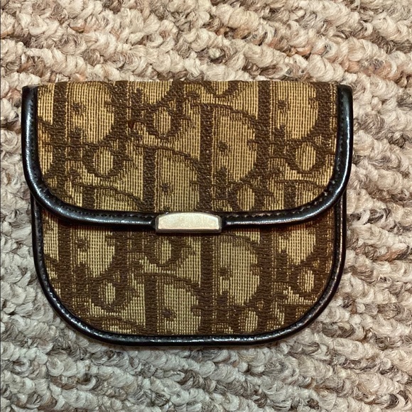 Dior Brown and Gold Patterned Wallet - Picture 1 of 2